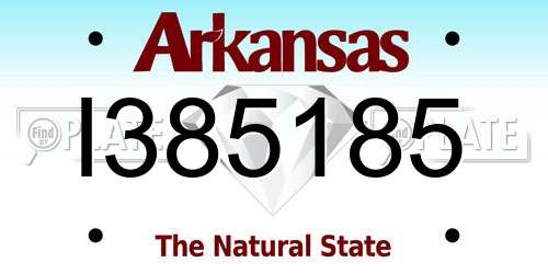 I385185 Arkansas License Plate