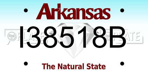 I38518B Arkansas License Plate