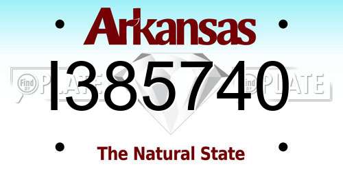 I385740 Arkansas License Plate