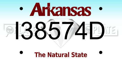 I38574D Arkansas License Plate
