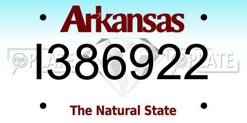 I386922 Arkansas License Plate
