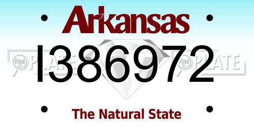 I386972 Arkansas License Plate