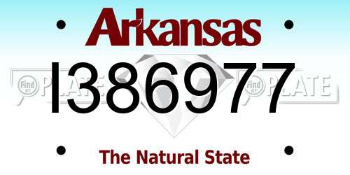 I386977 Arkansas License Plate