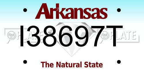I38697T Arkansas License Plate
