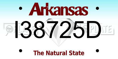 I38725D Arkansas License Plate