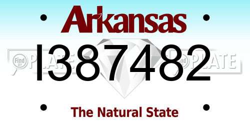 I387482 Arkansas License Plate