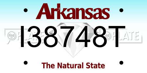 I38748T Arkansas License Plate