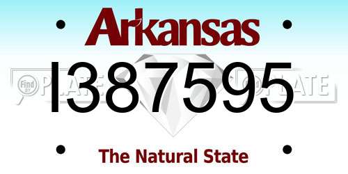 I387595 Arkansas License Plate