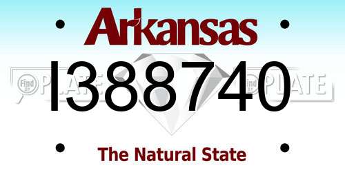 I388740 Arkansas License Plate