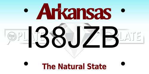 I38JZB Arkansas License Plate