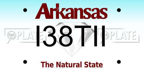 I38TII Arkansas License Plate