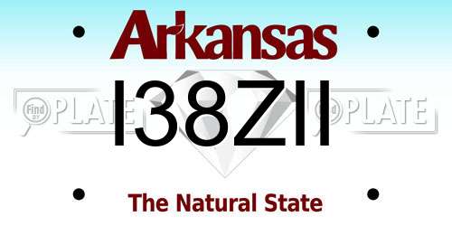 I38ZII Arkansas License Plate