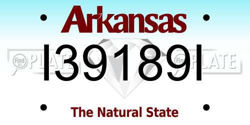 I39189I Arkansas License Plate