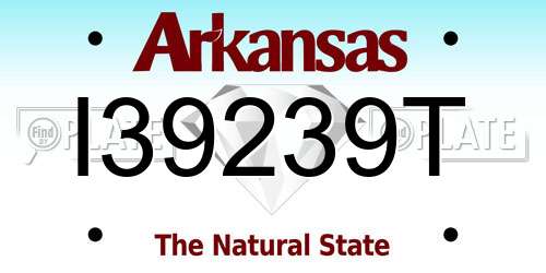 I39239T Arkansas License Plate