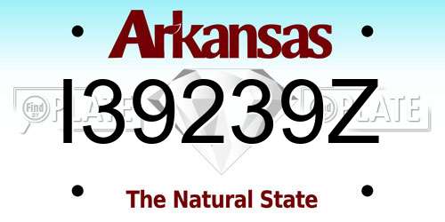 I39239Z Arkansas License Plate