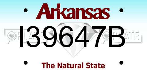 I39647B Arkansas License Plate