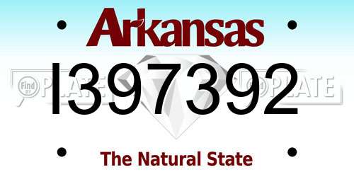 I397392 Arkansas License Plate