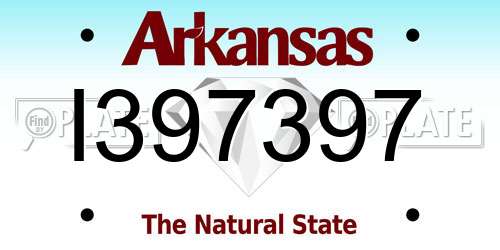 I397397 Arkansas License Plate