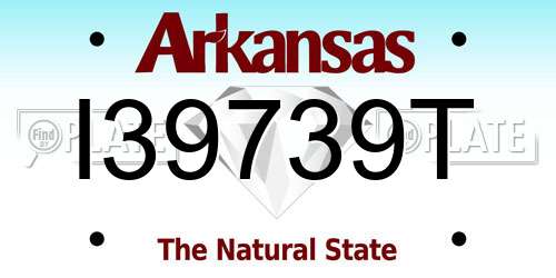 I39739T Arkansas License Plate