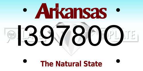 I39780O Arkansas License Plate