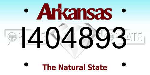 I404893 Arkansas License Plate