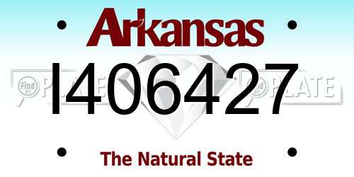 I406427 Arkansas License Plate