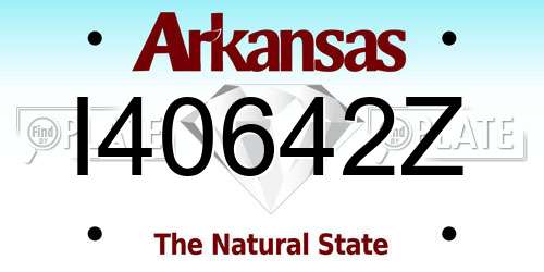 I40642Z Arkansas License Plate