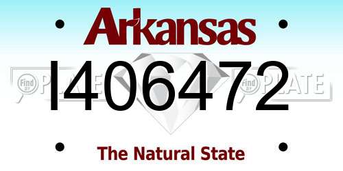 I406472 Arkansas License Plate