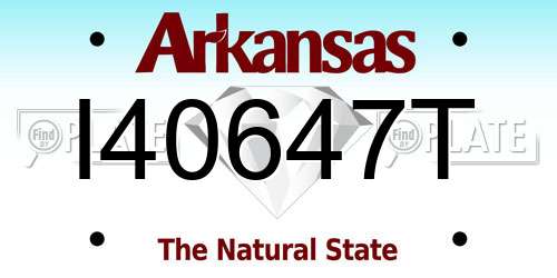 I40647T Arkansas License Plate