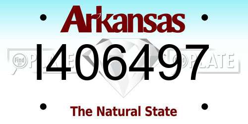 I406497 Arkansas License Plate