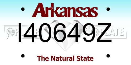 I40649Z Arkansas License Plate