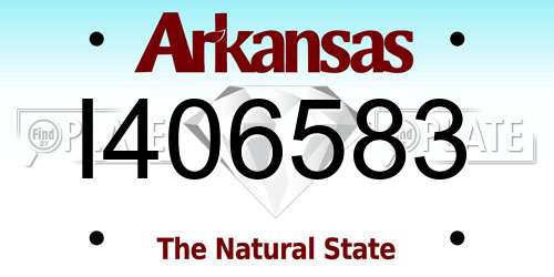 I406583 Arkansas License Plate