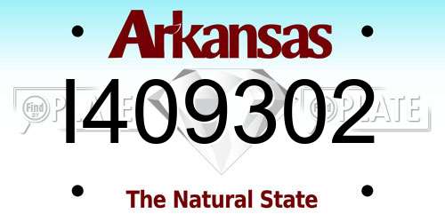 I409302 Arkansas License Plate