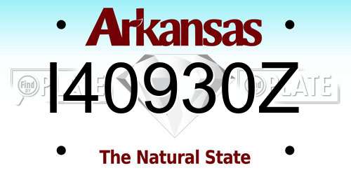I40930Z Arkansas License Plate