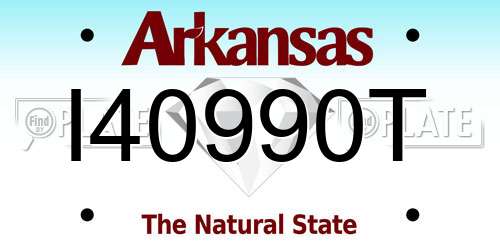 I40990T Arkansas License Plate