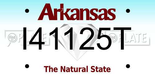 I41125T Arkansas License Plate