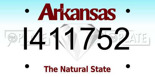 I411752 Arkansas License Plate