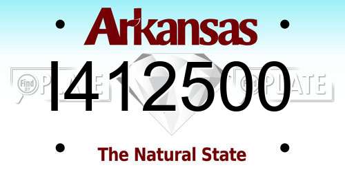 I412500 Arkansas License Plate