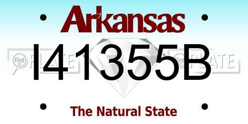 I41355B Arkansas License Plate