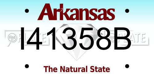 I41358B Arkansas License Plate