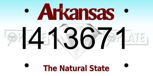 I413671 Arkansas License Plate