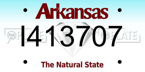 I413707 Arkansas License Plate