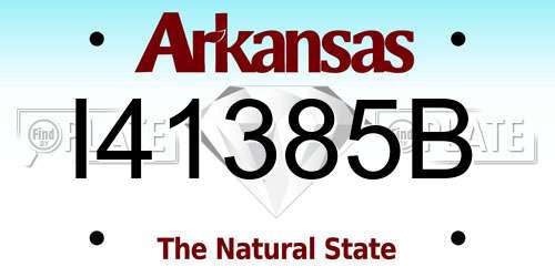 I41385B Arkansas License Plate
