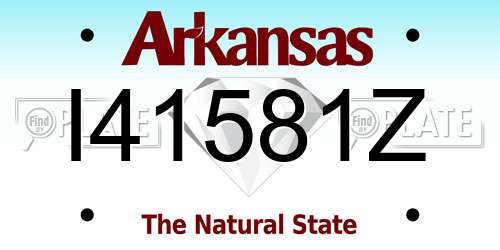 I41581Z Arkansas License Plate