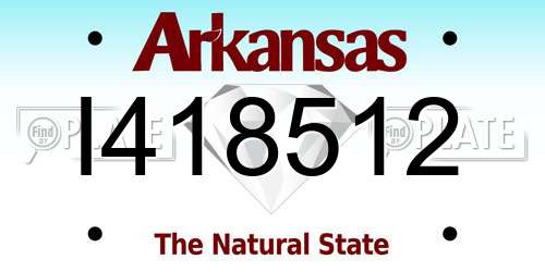 I418512 Arkansas License Plate