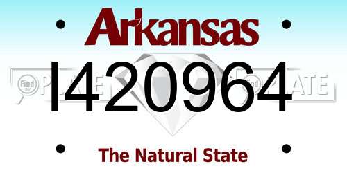 I420964 Arkansas License Plate