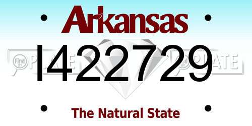 I422729 Arkansas License Plate