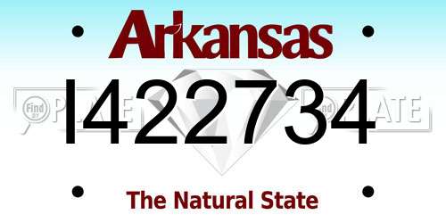 I422734 Arkansas License Plate