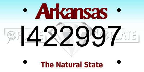 I422997 Arkansas License Plate