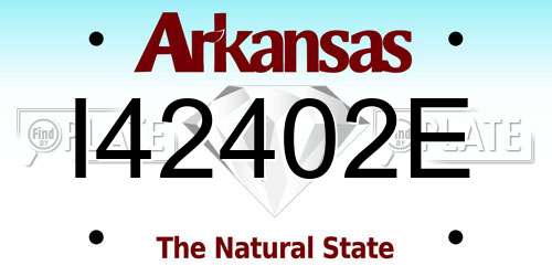 I42402E Arkansas License Plate